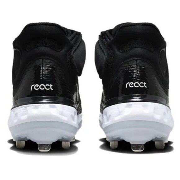 Size 12.5 Nike Mens Cleats Alpha Huarache Elite 4 Mid Black Baseball DJ6520-001 - Picture 5 of 6